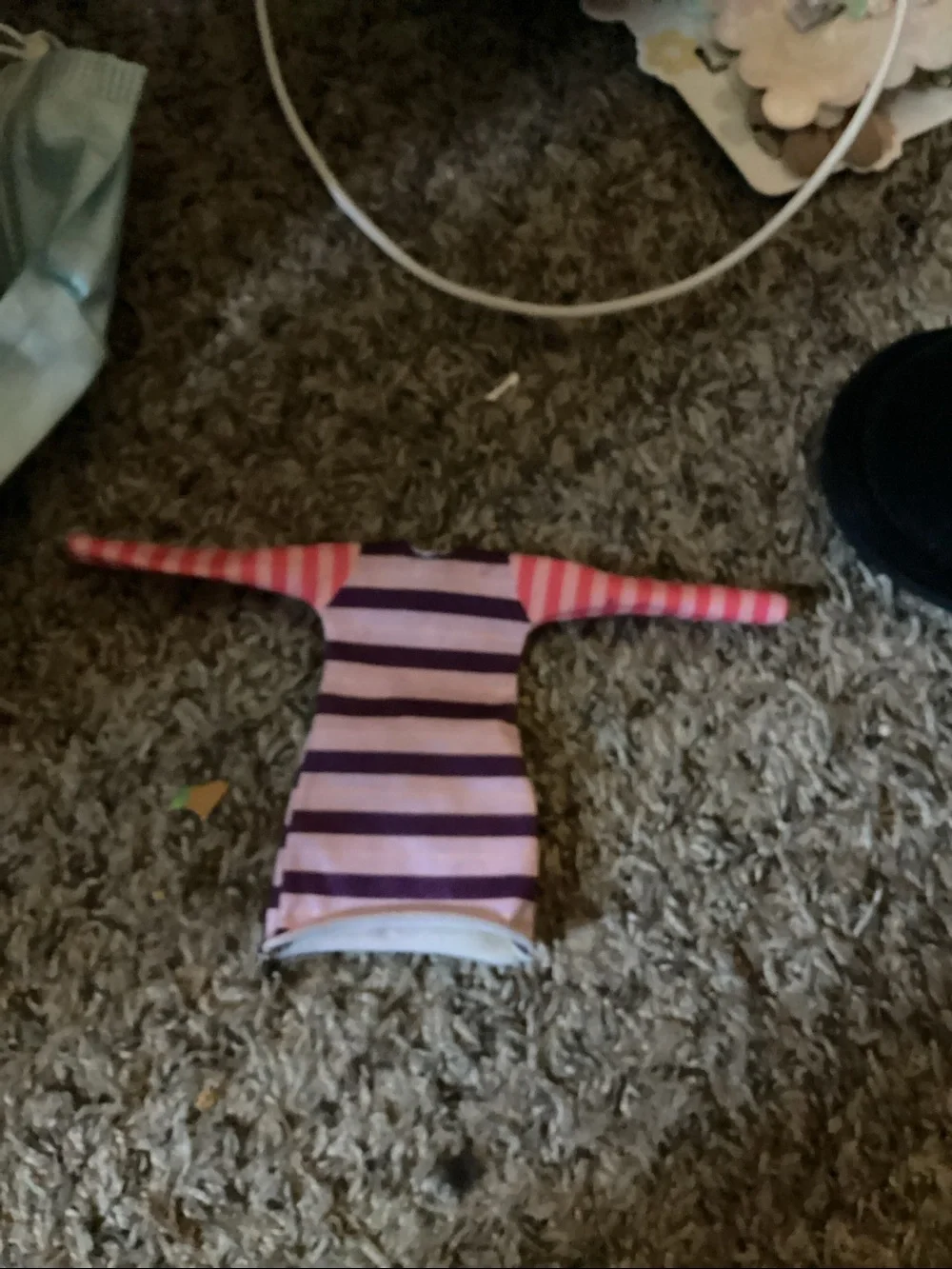 Kids Striped Doll Dress in Purple and Pink - Brand Not Visible